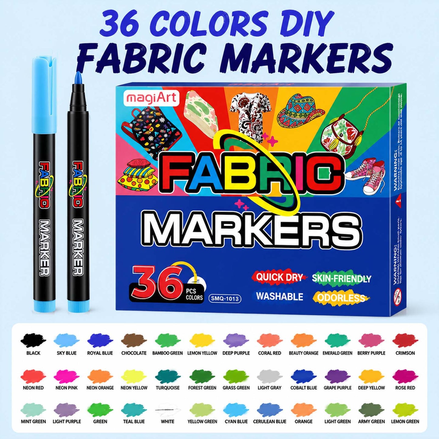 Washable Fabric Marker Pens for DIY Art