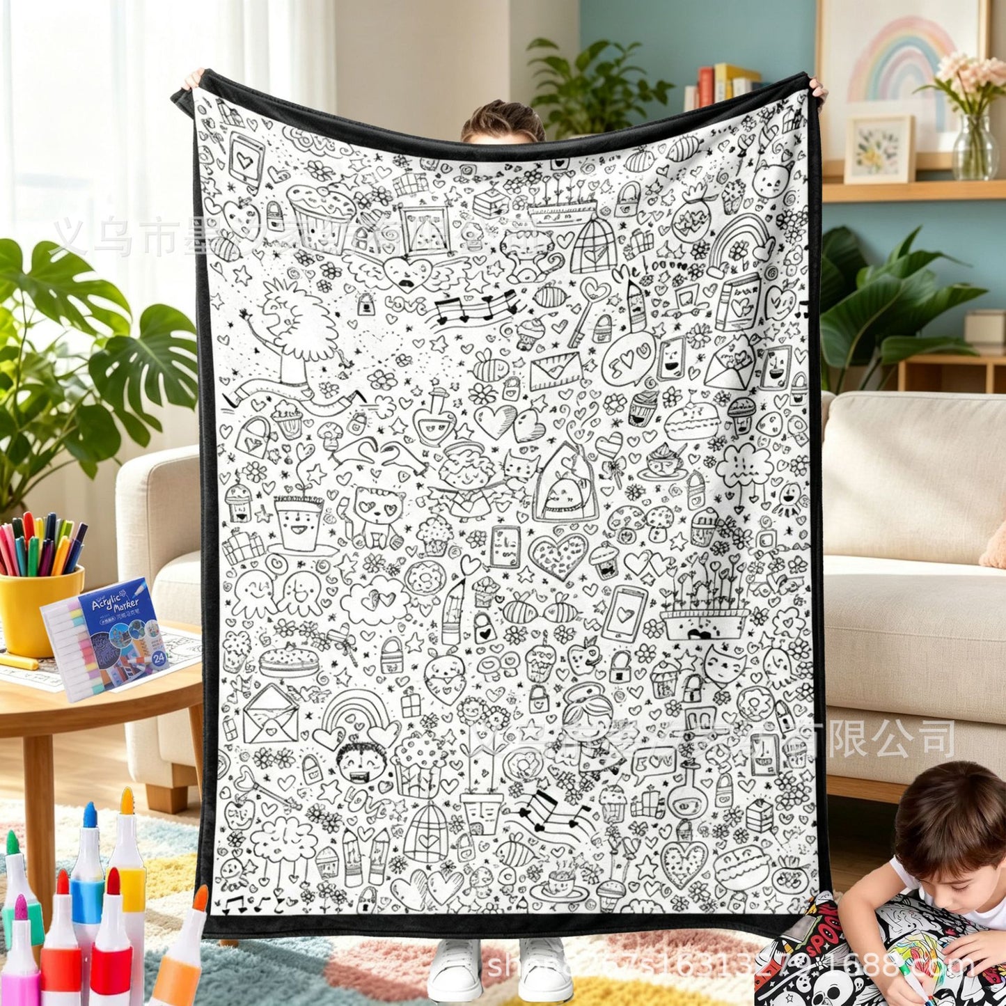 DIY Coloring Blanket with Markers1