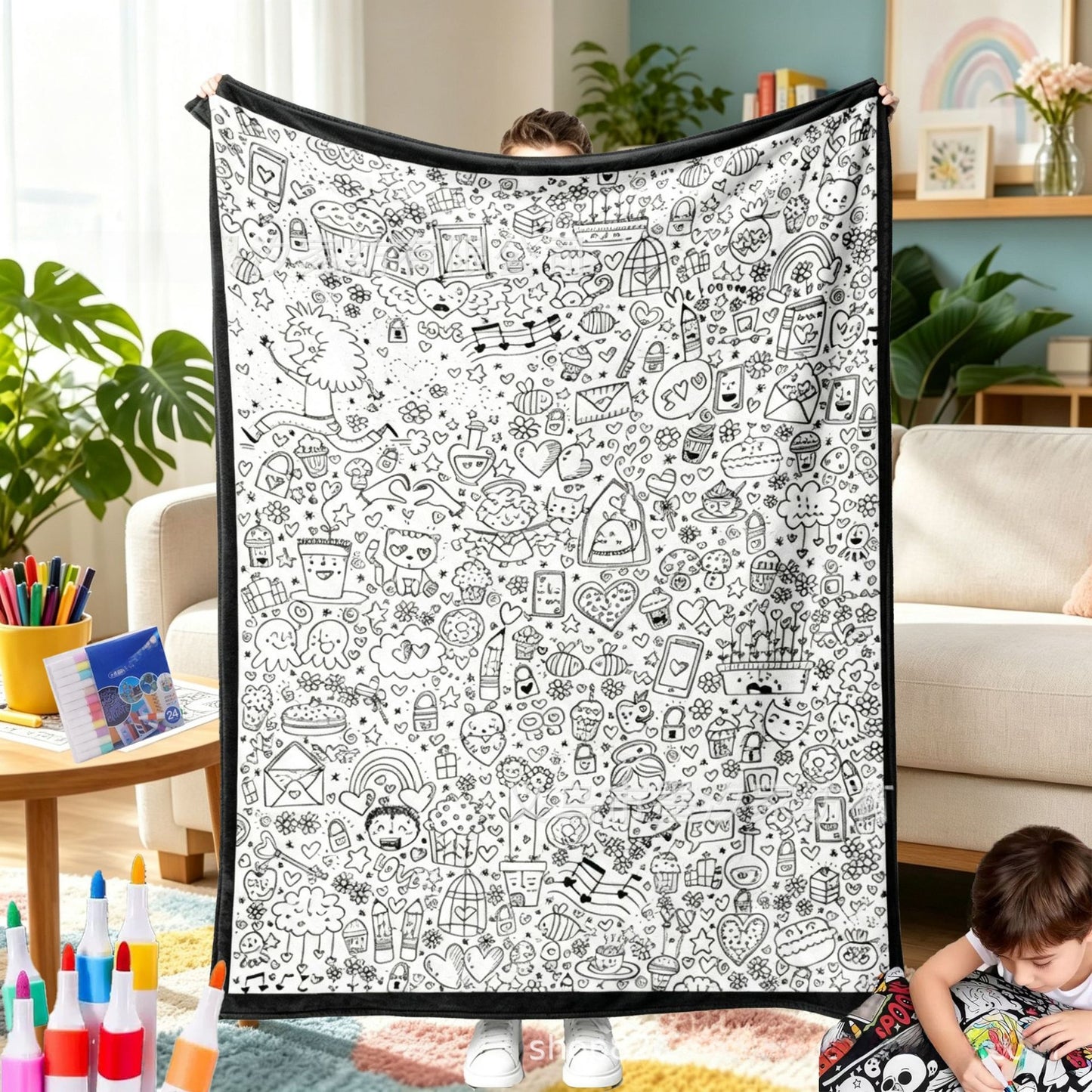 DIY Coloring Blanket with Markers1