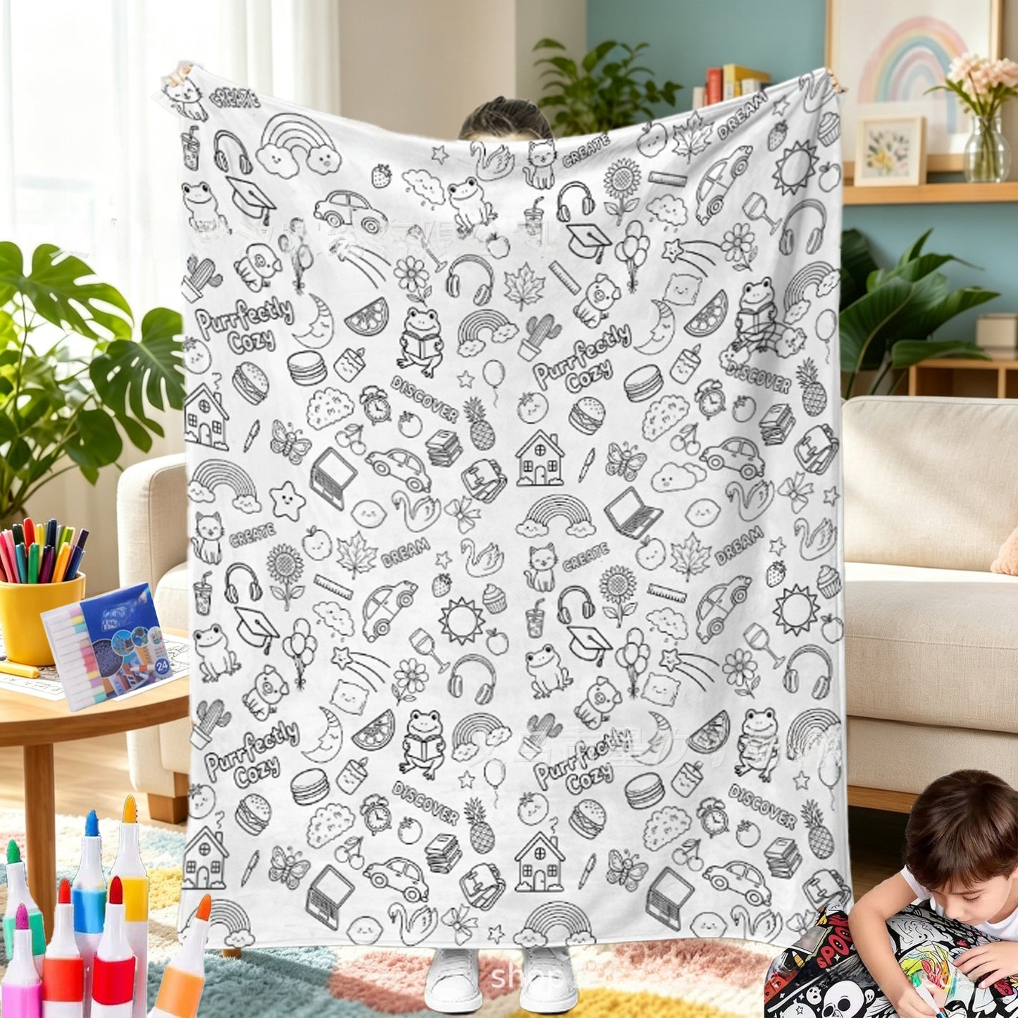 DIY Coloring Blanket with Markers1
