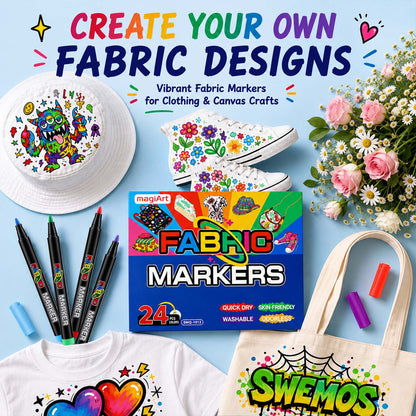 Washable Fabric Marker Pens for DIY Art